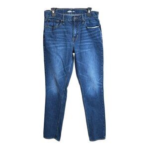 Old Navy Mens Straight Leg Athletic Built In Flex~Size 32x34~Blue Stretch Denim